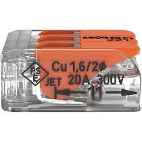 Resim Wago 3'lü Çok Amaçlı Bağlantı Klemensi Tırnaklı 3x4mm2 100 Ade 