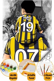Resim Sayılarla Boyama Numaralı Tuval Seti Fırça Boya Dahil 40x50cm - Sarı Kanarya 