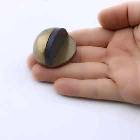 Resim Nzb Kapı Stoperi Yarımay Eskitme Antik Sarı Tamponu Metal Kapı Altı Kolu Stopu Durdurucu Tutucu 5 Adet 