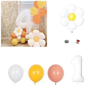 Resim Doğum Günü Partisi Balon Dekor Seti Dayanıklı Kutlama Çelengi Papatya Çiçek, %100 Yeni Çok Renkli 