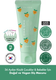 Resim UNPA 36 Aydan Küçük Çocuklara, Doğal ve Vegan Kore Diş Macunu UNPA Cha Cha Children Toothpaste 