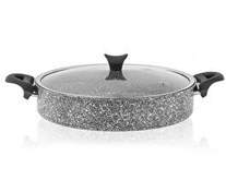 Resim Taç Ultra 24 CM Granit Basık Gri Tencere TAC-3465 