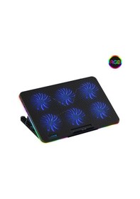 Resim Oyuncu RGB Ledli Notebook Soğutucu Stand 6 Fanlı Yükseklik Ayarlı 