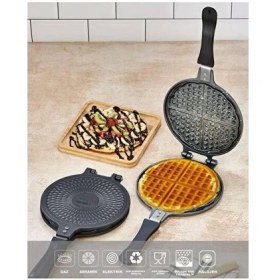 Resim Waffle Tavası – Yapışmaz Granit Kaplama, Isıya Dayanıklı, Pratik Kullanım 