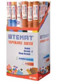 Resim Temat Yapışkanlı Asetat 45cmx2m Desenli 30'lu Paket Çok Renkli 