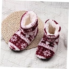 Resim Toddmomy 1 Çift Kabarık Peluş Kapalı Açık Kışlık Terlik Noel Kapalı Terlik Çizmeler Sıcak Kış Çorap Bulanık Çorap Terlik Mercan Yapağı Ayak ısıtıcıları Pijama Bayanlar Pamuklu Ayakkabılar 