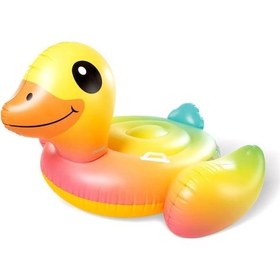 Resim İntex Ördek Binici Tutmaçlı Ada Sarı 