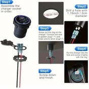 Resim Topnotch Yeşil Işıklı Triple Port Hızlı Araç Şarj Cihazı Type C Pd 3.0 Qc 3.0 