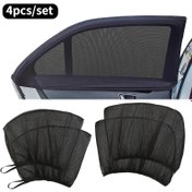 Resim 4 Parça Set Naylon Araba Pencere Perdeleri - Düz Dokuma, Astarlı Değil, Kumaş, Ön ve Arka Camlar için Siyah Güneş Koruyucu Siperlikler, Kampçılık ve Araç Konforu İçin İdeal 