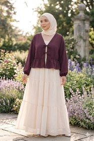 Resim CNG MODA Önü Bağlamalı Fırfırlı Kimono Gömlek 