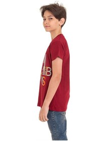 Resim Bordo Achive Baskılı Bisiklet Yaka 13-16 Yaş Tişört 2011-3 Bordo 