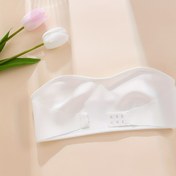 Resim Kadınlar için Dikişsiz Askısız Bandeau Sütyen - Ön Kapatma, Tel Yok, Push-Up Destekli Rahat Kalıp 