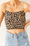 Resim XHAN Kadın Leopar Askılı Kaşkorse Bluz 0YZK2-10347 