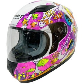 Resim Sway Sw 815k Ocean White Pink Full Face Çocuk Kaskı Pembe 