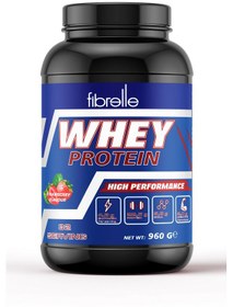 Resim Fibrelle Whey Protein Çilek Aromalı 960 G Protein Tozu 32 Servis Çilek 