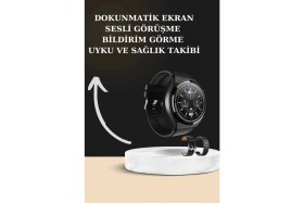 Resim Pileli Store Tws Bluetooth Kulaklık ve Akıllı Saat Uyku Takibi Nabız Ölçer Uzun Pil Ömrü 