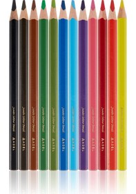 Resim Adel Jumbo Trio 12 Renk Üçgen Gövde Kuru Boya Kalemi 