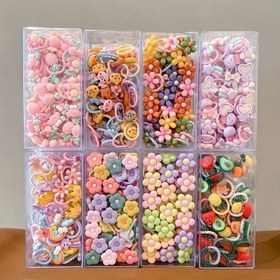 Resim 20 Adet Sevimli Çiçek Saç Bağları Kadınlar ve Kızlar İçin - Meyveler ve Hayvanlar Detaylı Basit Çiçek Desenli Elastik Saç Bantları, Plastik Malzeme, At Kuyruğu ve Saç Modelleri İçin Çok Yönlü 