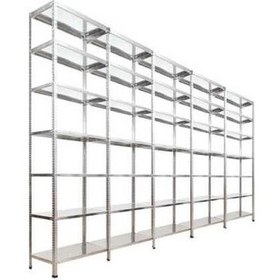 Resim 7 Katlı 5'li Bitişik Galvaniz Çelik Raf.depo,dosya Raf 0.70 MM-43X60-200CM 