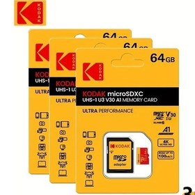 Resim Elmpaly 3 Adet Kodak Micro Sd Kart 64gb 128gb 32gb C10 Tf Sdxc U3 V30 4k Depolama Kartı Adaptörlü Pc İçin 64gbx3 
