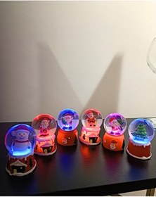 Resim Yeni Yıl Yılbaşı Işıklı Kar Küresi 6 Adet 2024 Kar Küreleri 6 Adt 