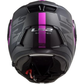 Resim Ls2 Scope 2 Arch Mat Tıtanıum-Pembe Kask (Siyah Vizör) 