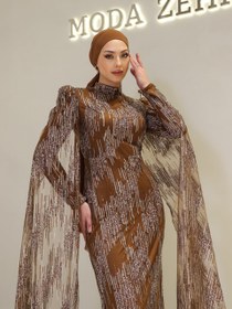 Resim Noche Tesettür Abiye - Mavi / 38 