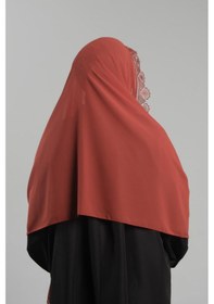 Resim Hürrem Bone Kiremit Namaz Başörtüsü Şal Şifon Güpürlü 202106 05 Kiremit 