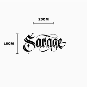 Resim Savage Kask Sticker Motor Kaskı İçin Premium Yazı Sticker Gri 