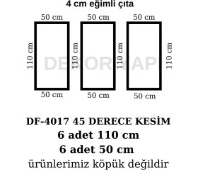 Resim Diecor Dekoratif Boyanabilir 4 cm Eğimli Duvar Çıtası 3 Çerçeve Hazır Kesimli Paket 