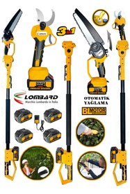 Resim Cros LOMBARD Italia Xr Şanzuman 2400 Vf 4 Adet Super Akülü Bağ Makası Dal Budama 2.7 Mt Teleskop 