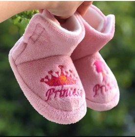 Resim Pandalina Kız Çocuk Panduf princess kız taçlı Cırt Cırtlı kaydırmaz taban anaokulu kreş ev ayakkabısı 