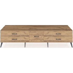 Resim Hyperion Tv Ünitesi 5 Çekmeceli 220x44x51 Çam-antrasit/çam Antrasıt/atlas Çam - Atlas Çam 