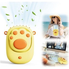 Resim Portatif Boyun Fanı, El Fanı Usb, 3 Hızlı Şarj Edilebilir Giyilebilir Kolye Fanı, Masa Mini Fan, Kişisel Fan 3653 Sarı 