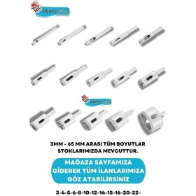 Resim Depolife Tam Set 3MM-60MM Mermer Granit Fayans Cam Yuvarlak Delme Panç Elmas Matkap Için Boru Karot 