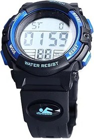 Resim Çocuk Dijital Elektronik Spor Saat Su Geçirmez PU Kayış Çok Fonksiyonlu Dış Mekan Saati 