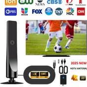 Resim 2025 TV Anteni, Çoklu Montaj Modları - 3m Uzun Kablo, Yerel Kanallar için İç/Dış Mekan TV Anteni, 4K Dijital HDTV Anteni, 1080P Kanallı Kablosuz TV Anteni, 1400+ Mil Kaplama Alanı, Akıllı ve Eski Televizorlar için Amplifikasyonlu Sinyal Güçlendirici, Yüksek Performanslı Koaksiyel Kablo. Destek: HDTV, DVB-T2, DTMB, ATC, DVB-T, DMB-T, ISDB-T, DAB/FM 