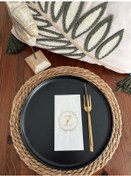 Resim Gold Yaldızlı Beyaz Çelenkli Z Harfi Garson Peçete 16 Adet 