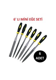 Resim Mini Eğe Seti Çelik Törpü Takımı 6 Parça Ahşap Set Üçgen Kare Düz Yuvarlak Çok Amaçlı Hobi Set 