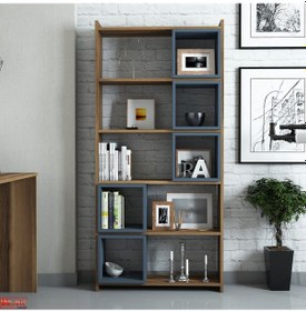 Resim Variant Variant Box Kitaplık - Ceviz / Mavi 