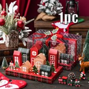Resim Noel Şeker Kutuları - Kırmızı Kurdeleli Şeffaf Pencere Ev Şeklinde Şeker ve Atıştırmalık Ambalajı, Kurabiye, Hediye için Üst Üste Konulabilir Parti Favor Kapları - Tatil Süslemeleri - Gıda Güvenliği PET Malzeme - Noel, Doğum Günleri, Düğünler, Kurumsal Etkinlikler İçin İdeal - Kolay Montaj Gereklidir, Noel Şeker Çantaları, Bayramlık Tasarım, Dekoratif Şeker Tutucular 