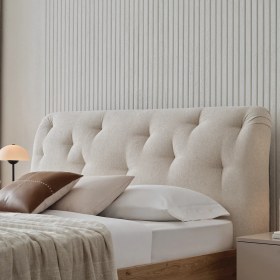 Resim Enza Home Cante Başlıklı Karyola 2'li Set - Krem 