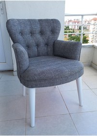 Resim Azra Aksesuar Berjer-koltuk-berjer Koltuk -balkon Koltuğu-keten- Açık Gri 
