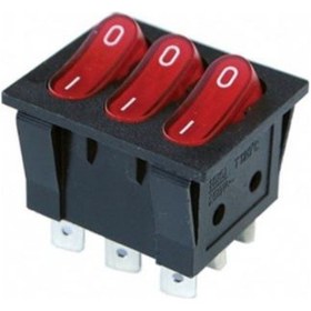 Resim Üçlü Işıklı Anahtar On-Off 9P Ic-135 