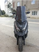 Resim Motocam Kymco Dtx 360 Siperlik Ön Cam 2022-2023 Model 65cm Siyah Renkli 4mm Orta Boylu Cam 