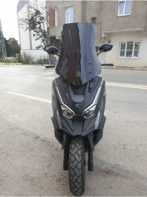 Resim Motocam Kymco Dtx 360 Siperlik Ön Cam 2022-2023 Model 65cm Siyah Renkli 4mm Orta Boylu Cam 