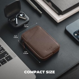 Resim RFID Korumalı Fermuarlı Deri Kartlık 10 Kart ve Banknot İçin Slim Minimalist Cüzdan - Kahverengi 