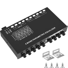 Resim Skyeyyt 5 Bantlı Araba Ses Ekolayzır, Ayarlanabilir 5 Bant Eq Otomobil Amplifikatörü Cd/aux Giriş Select Anahtar, Siyah (Yurt Dışından) 