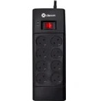 Resim Dexim SP08DG, 8 Soket, Akım Korumalı Priz, 1,8 mt Kablo, (Siyah) 