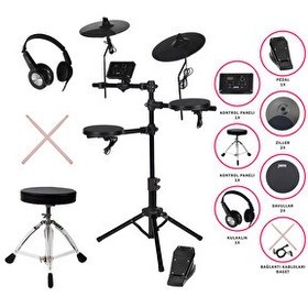 Resim Jwin JDD-507T Dijital Davul - Bateri Seti (Tabure ve Kulaklık Hediyeli) 